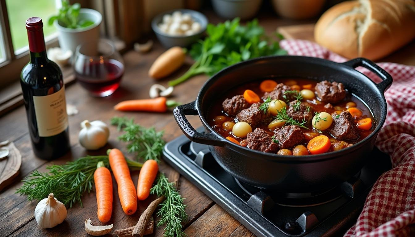 découvrez une recette de grand-mère authentique pour préparer un bœuf bourguignon savoureux et facile à réaliser. un plat traditionnel français plein de goût et de gourmandise.