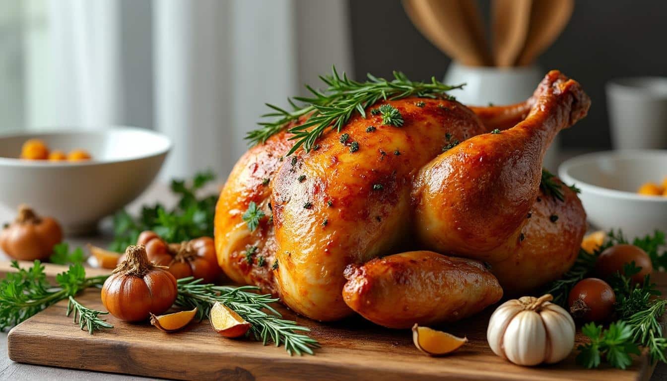 découvrez une recette simple et savoureuse de cuisse de dinde au four, parfaite pour un repas convivial et gourmand. facile à préparer et délicieuse à déguster !