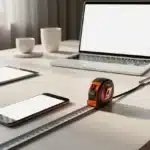 Convertisseur pouces cm teleplanete.com - mètre ruban et appareils électroniques sur bureau moderne